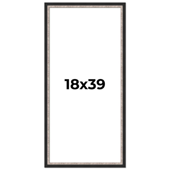 18x39 Frame Silver Real Wood Picture Frame Width 1.25 Inches | Interior Frame Depth 0.75 Inches |