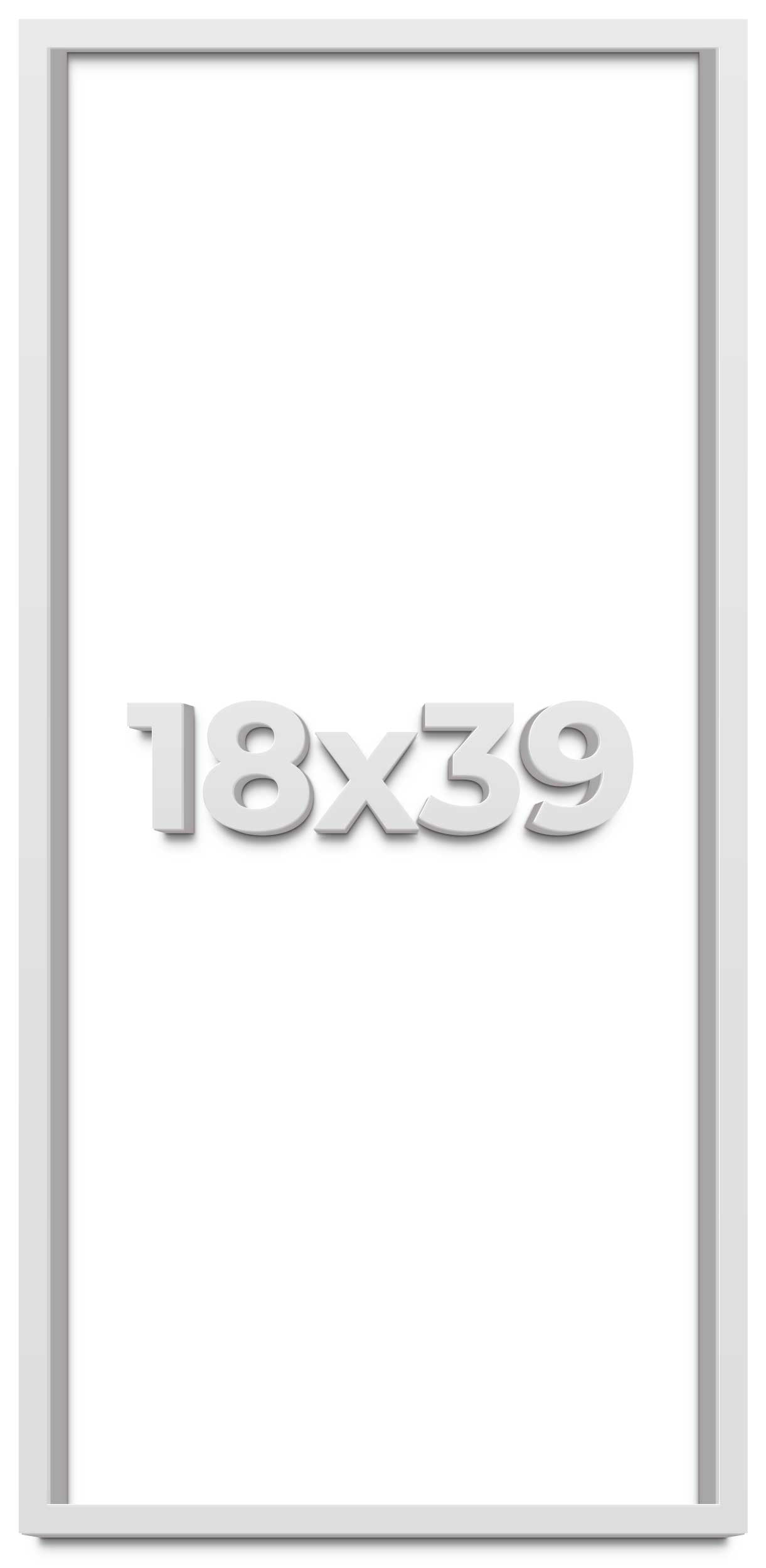 18x39 Shadow Box Frame White | 1 Inches Deep Real Wood Contemporary ...