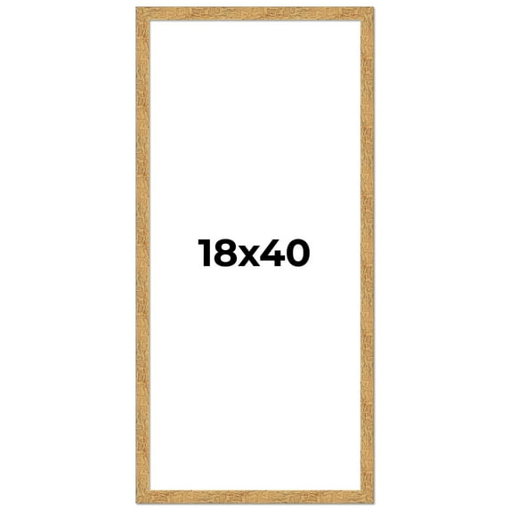 18x40 Frame Beige Real Wood Picture Frame Width 1.25 inches | Interior Frame Depth 0.5 inches |