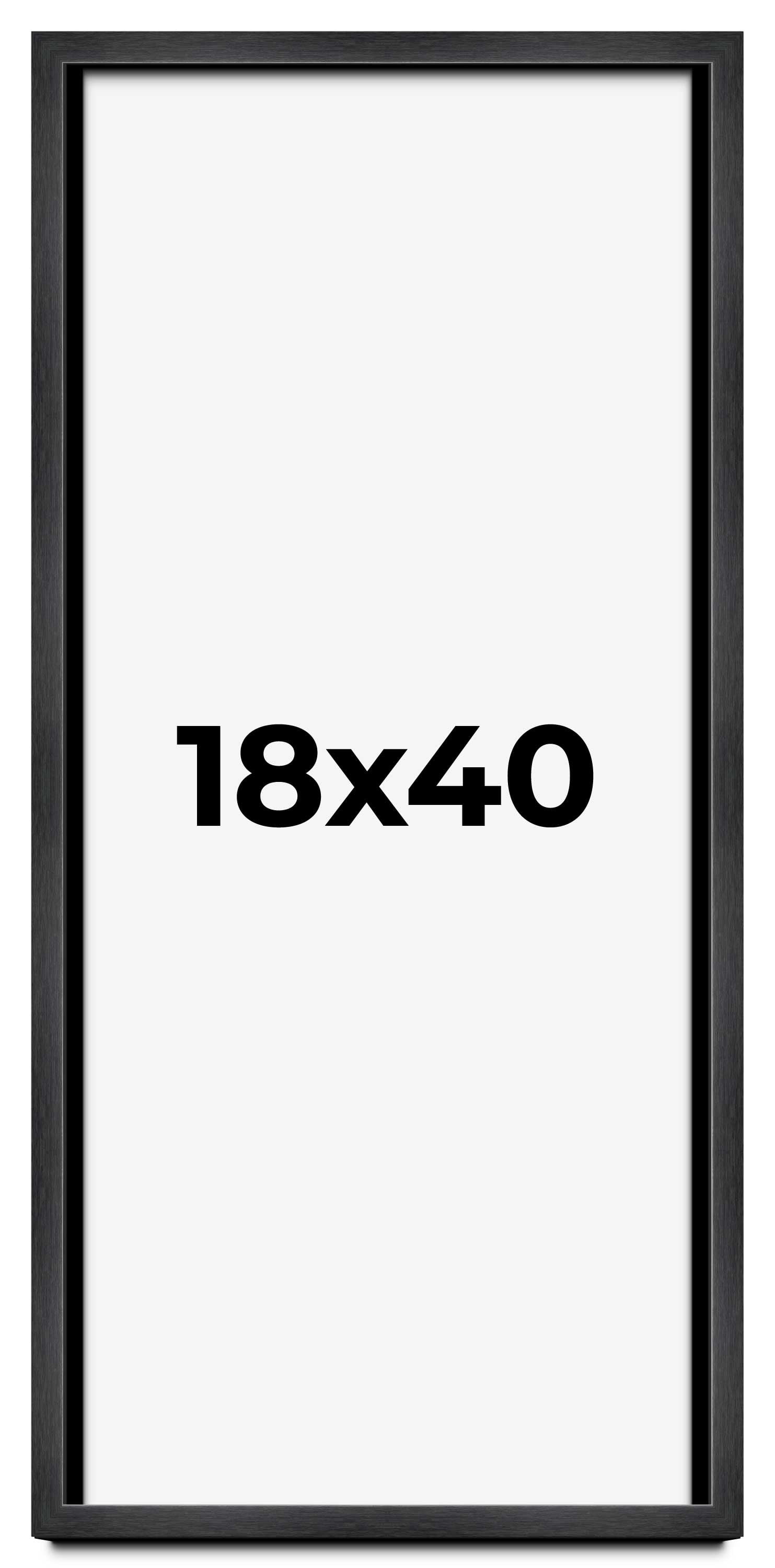 18x40 Frame Black Charcoal Grey Wood Textured Picture Frame | 0.75 Inch ...