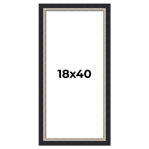 18x40 Frame Black Real Wood Picture Frame Width 2.25 Inches | Interior Frame Depth 0.5 Inches |