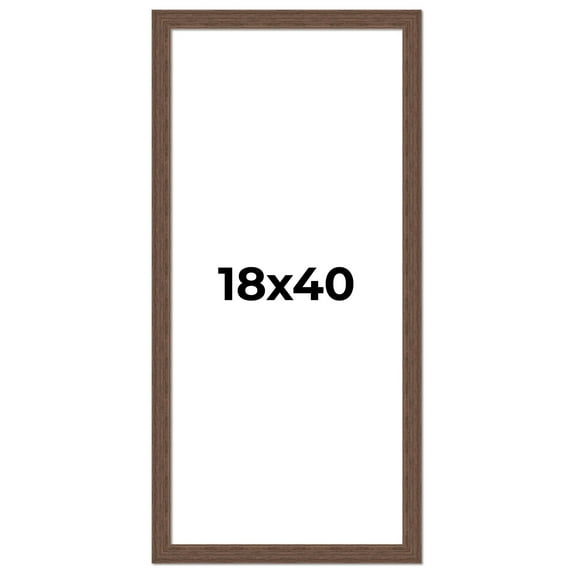 18x40 Frame Brown Farmhouse Solid Wood Picture Frame Width 1.5 Inches | Interior Frame Depth 0.5