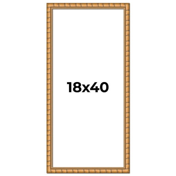 18x40 Frame Gold Real Wood Picture Frame Width 1.5 inches | Interior Frame Depth 0.5 inches |