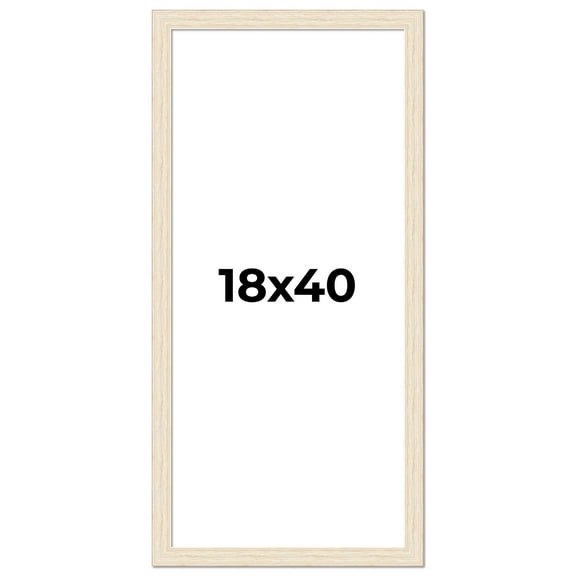 18x40 Frame White Real Wood Picture Frame Width 1.5 inches | Interior Frame Depth 0.5 inches | Barn