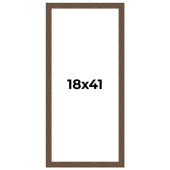 18x41 Frame Brown Distressed Barnwood Picture Frame | Rustic Farmhouse Photo Frame Includes UV