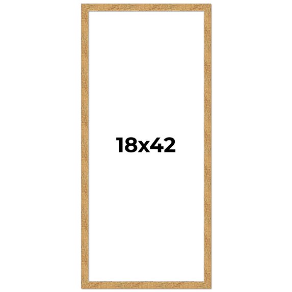 18x42 Frame Beige Real Wood Picture Frame Width 1.25 inches | Interior Frame Depth 0.5 inches |