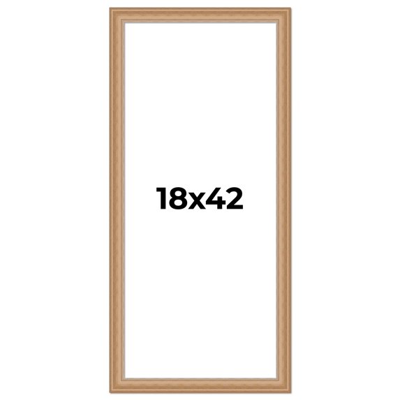 18x42 Frame Charleston Honey Brown Solid Wood Picture Frame Width 1.75 Inches | Interior Depth 0.5
