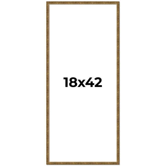 18x42 Frame Gold Kingsley Distressed Solid Wood Picture Frame Width 0.75 Inches | Interior Frame