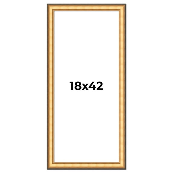 18x42 Frame Gold Plein Aire Solid Wood Picture Frame Width 2 Inches | Interior Frame Depth 0.5