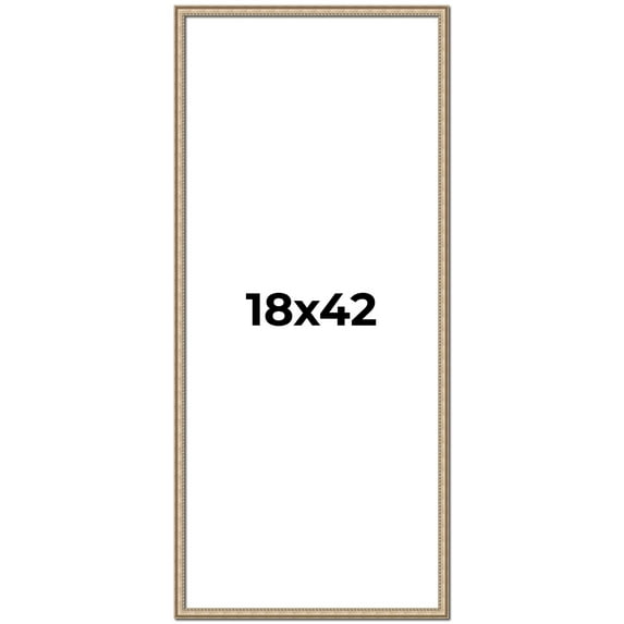 18x42 Frame Silver Real Wood Picture Frame Width 0.75 Inches | Interior Frame Depth 0.5 Inches |