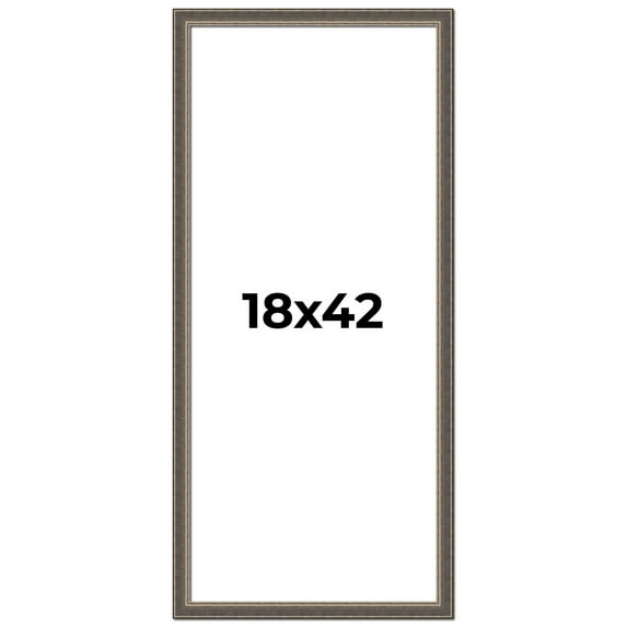 18x42 Frame Silver Real Wood Picture Frame Width 1.25 Inches | Interior Frame Depth 0.5 Inches |