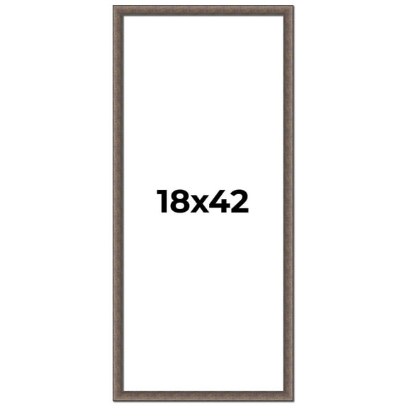 18x42 Frame Silver Real Wood Picture Frame Width 1.25 Inches | Interior Frame Depth 0.5 Inches |