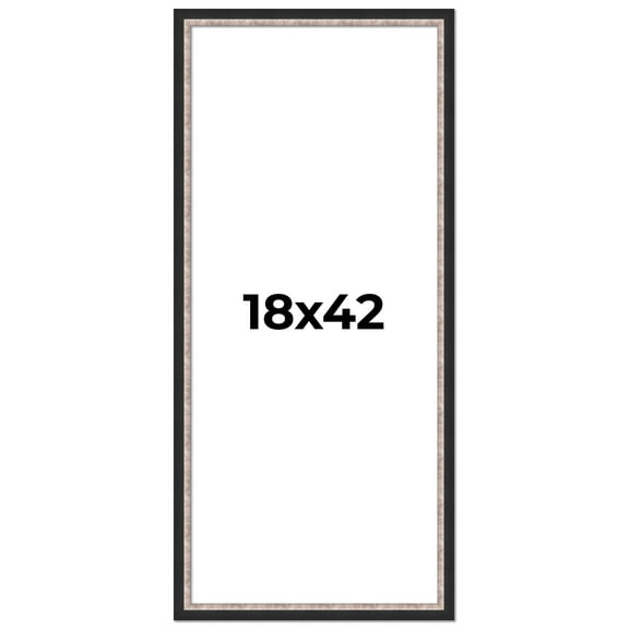 18x42 Frame Silver Real Wood Picture Frame Width 1.25 Inches | Interior Frame Depth 0.75 Inches |