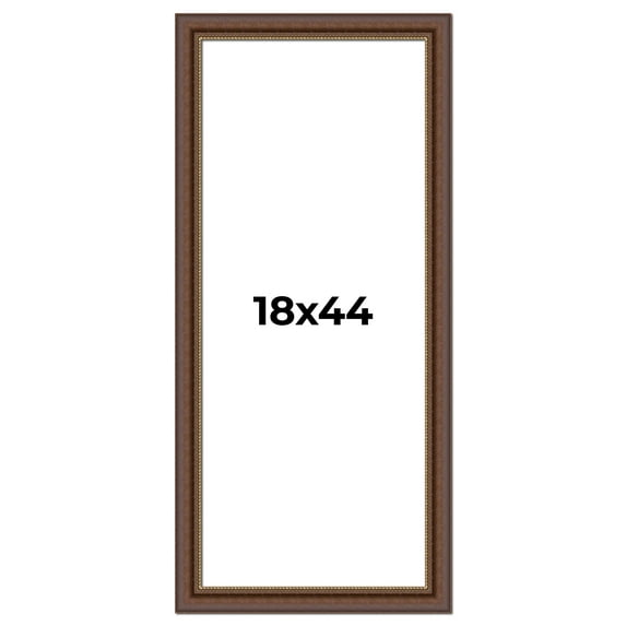 18x44 Copper and Brown Real Wood Picture Frame Width 2 inches | Interior Frame Depth 0.5 inches |