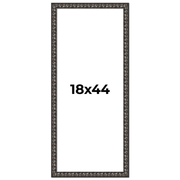 18x44 Frame Black-Brown Medieval Solid Wood Picture Frame | 1.5 Inch Moulding Width | Gotham