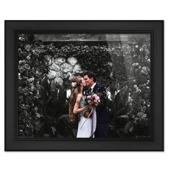 18x44 Frame Black Picture Frame - Complete Modern Photo Frame Includes UV Acrylic Shatter Guard Front, Acid Free