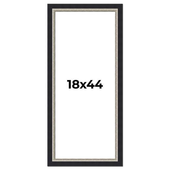 18x44 Frame Black Real Wood Picture Frame Width 2.25 Inches | Interior Frame Depth 0.5 Inches |