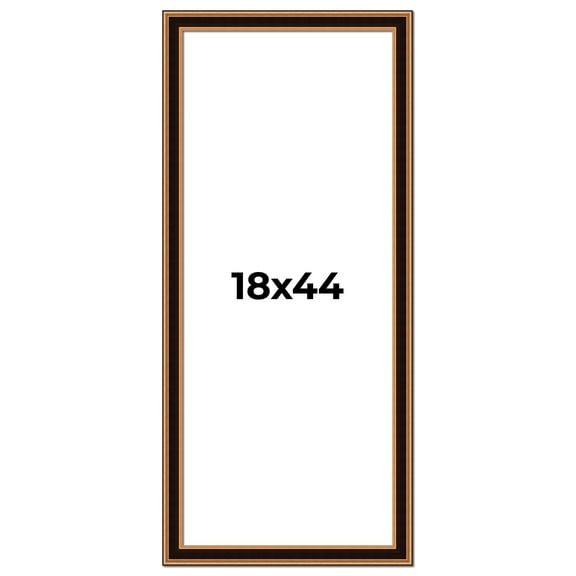 18x44 Frame Gold Brown Plein Air Vintage Solid Wood Picture Frame | 1.75 Inches Moulding Width |