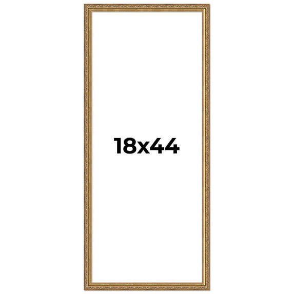 18x44 Frame Gold Solid Wood Picture Frame Width 1.25 Inches | Interior Frame Depth 0.375 Inches |