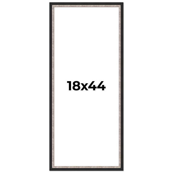 18x44 Frame Silver Real Wood Picture Frame Width 1.25 Inches | Interior Frame Depth 0.75 Inches |