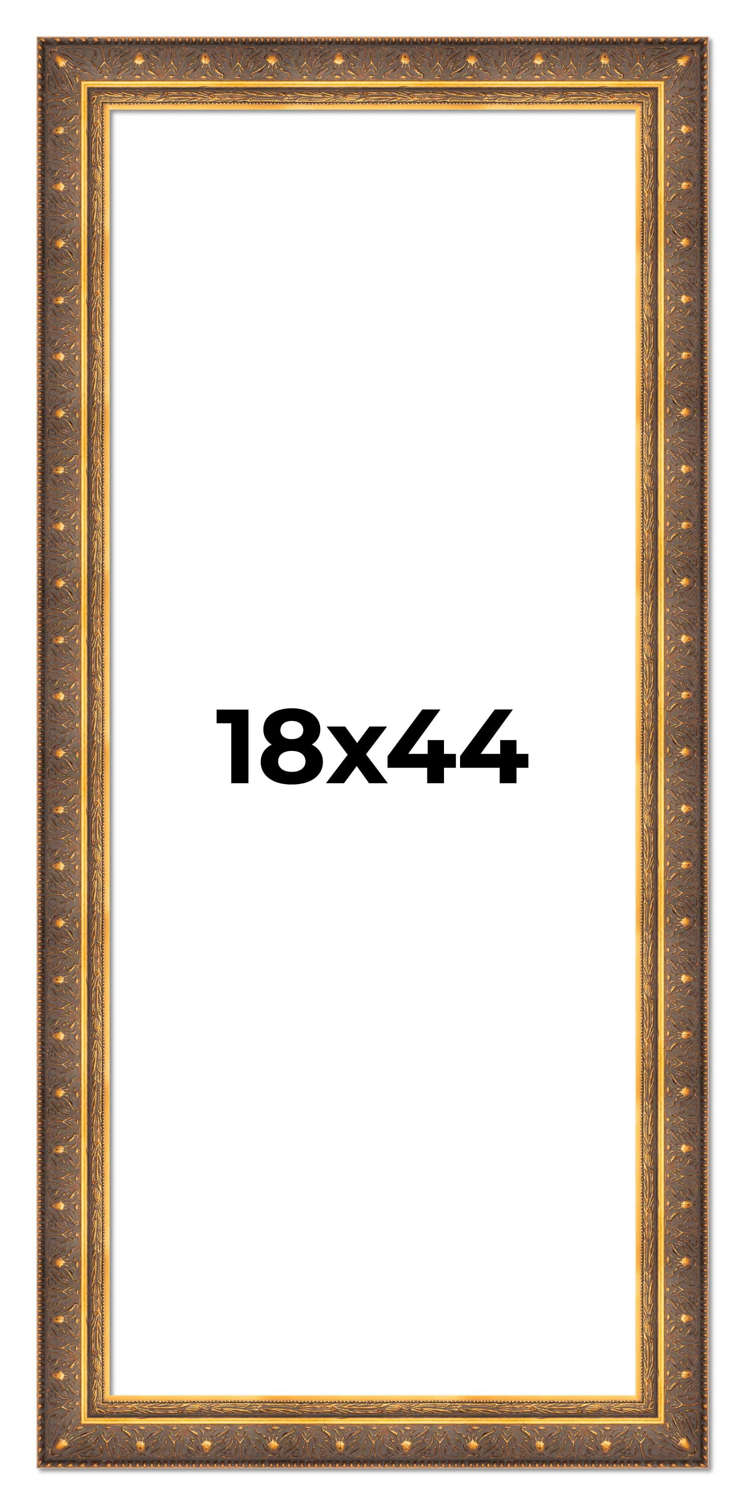 18x44 Frame Vintage Gold Solid Wood Picture Frame | 2.5 Inch Moulding ...