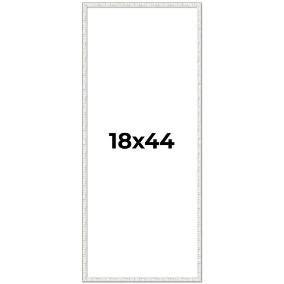 18x44 Frame White Real Wood Picture Frame Width 0.75 inches | Interior Frame Depth 0.5 inches |