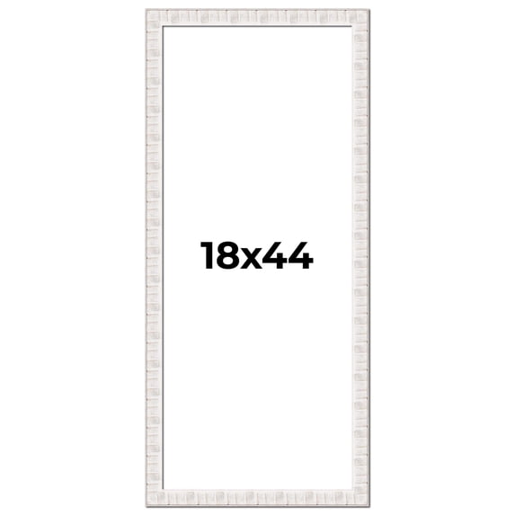 18x44 Frame White Sonoma Rustic Wood Picture Frame | 1.5 Inch Moulding Width | Complete with UV
