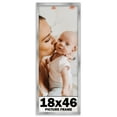 thumbnail image 1 of 18x46 Frame Silver Stainless Steel Solid Wood Picture Frame | 0.75 Inch Moulding Width | Includes, 1 of 8