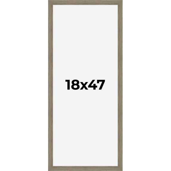 18x47 Frame Gray Barnwood Rustic Solid Wood Picture Frame | 1.5 Inch Moulding Width | Includes UV