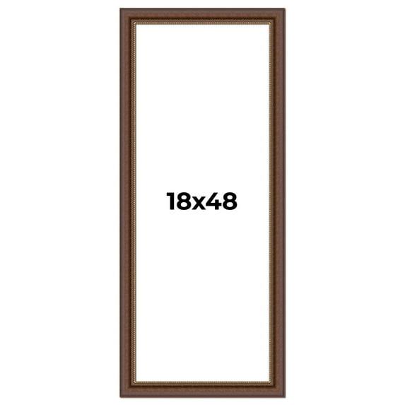 18x48 Copper and Brown Real Wood Picture Frame Width 2 inches | Interior Frame Depth 0.5 inches |