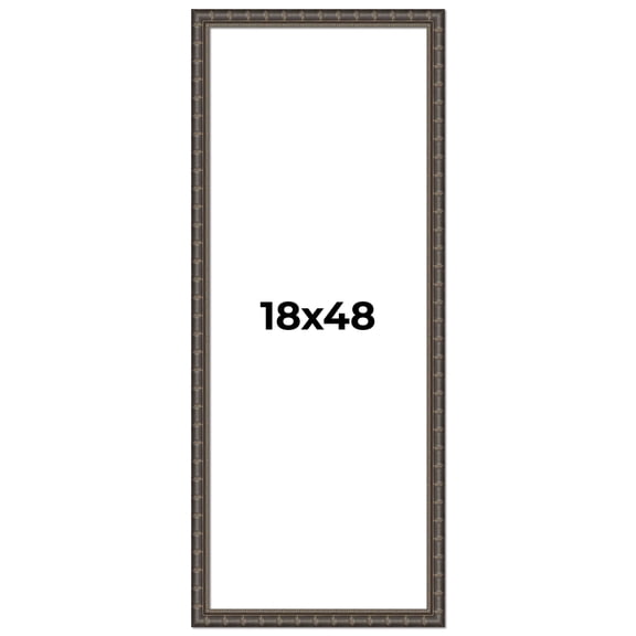 18x48 Frame Black Bamboo Solid Wood Picture Frame Width 1.5 Inches | Interior Frame Depth 0.5