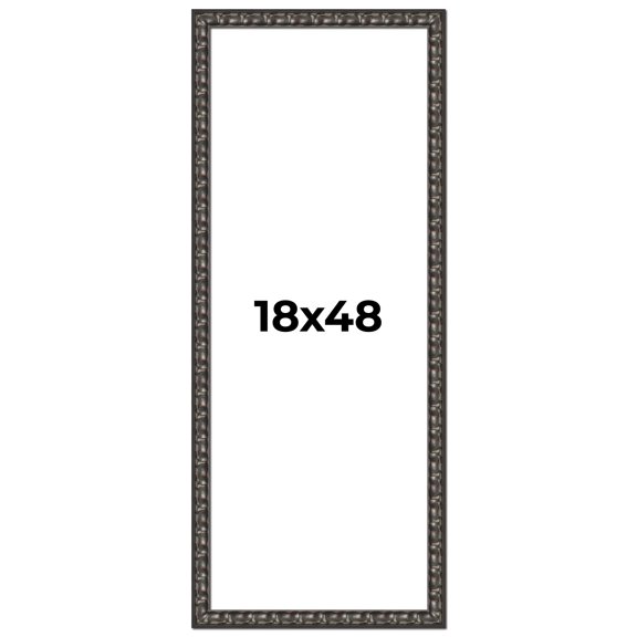 18x48 Frame Black-Brown Medieval Solid Wood Picture Frame | 1.5 Inch Moulding Width | Gotham
