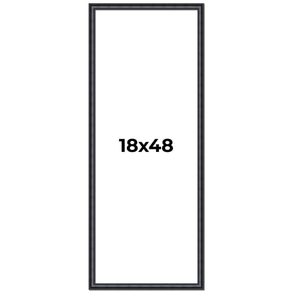 18x48 Frame Black Real Wood Picture Frame Width 1.25 inches | Interior Frame Depth 0.5 inches |