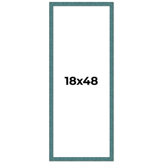 18x48 Frame Blue Rustic Barnwood Solid Wood Picture Frame Width 1.25 Inches | Interior Depth 0.5