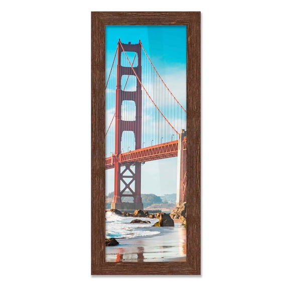18x48 Frame Brown Barnwood Picture Frame - Modern Photo Frame Includes UV Acrylic Shatter Guard