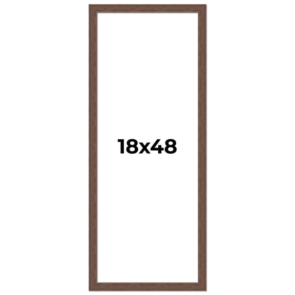 18x48 Frame Brown Farmhouse Solid Wood Picture Frame Width 1.5 Inches | Interior Frame Depth 0.5