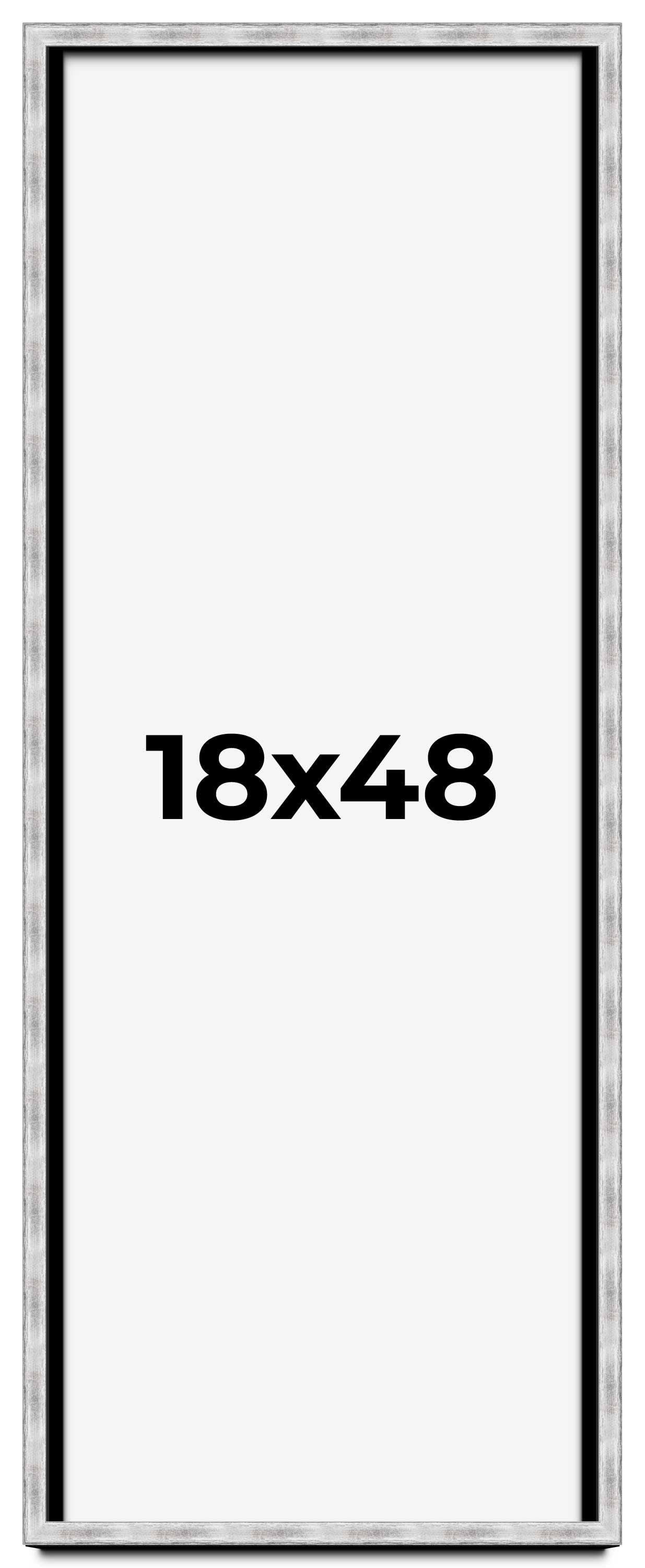 18x48 Frame Brushed Silver Solid Wood Picture Frame | 0.75 Inch ...