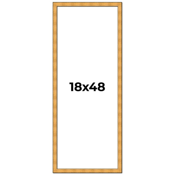 18x48 Frame Gold Rustic Solid Wood Picture Frame | 1.25 Inch Wide Moulding | Rustique Gold
