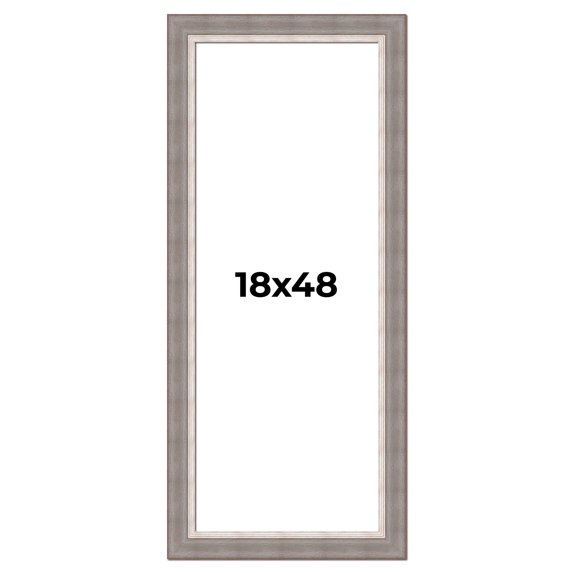 18x48 Frame Grey Real Wood Picture Frame Width 2.75 Inches | Interior Frame Depth 0.5 Inches |