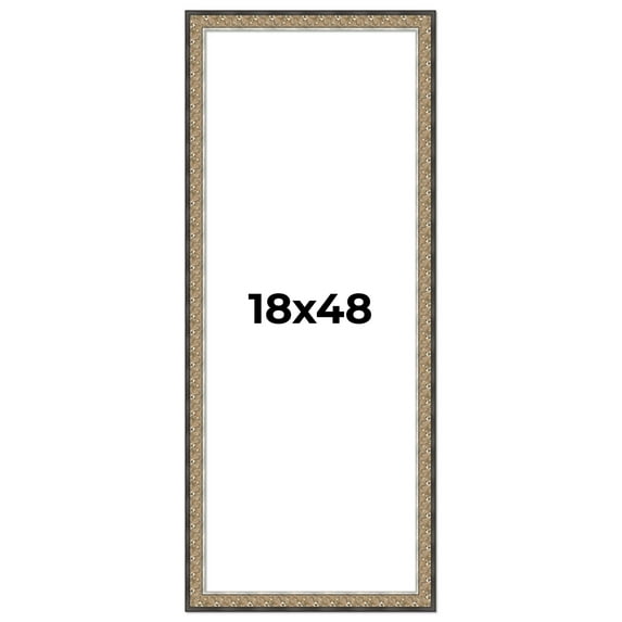 18x48 Frame Silver Real Wood Picture Frame Width 1.75 Inches | Interior Frame Depth 0.5 Inches |