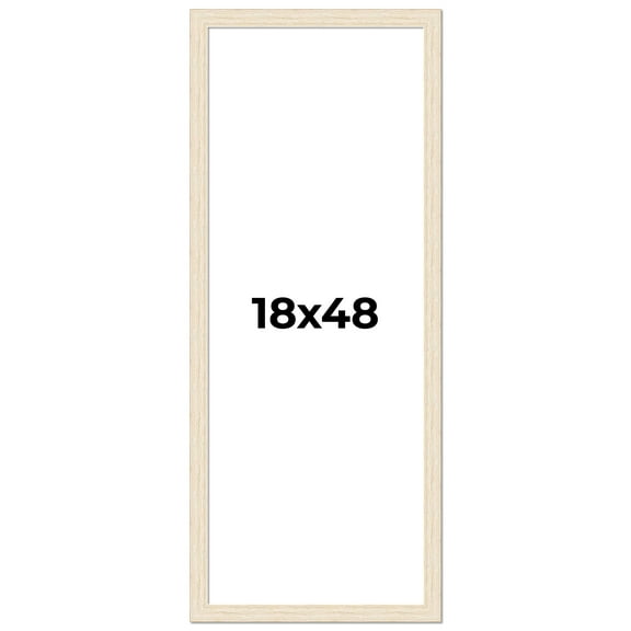 18x48 Frame White Real Wood Picture Frame Width 1.5 inches | Interior Frame Depth 0.5 inches | Barn