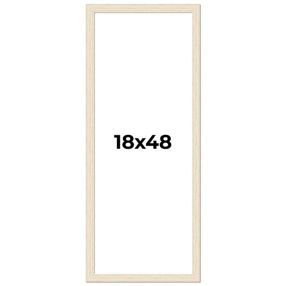 18x48 Frame White Real Wood Picture Frame Width 1.5 inches | Interior Frame Depth 0.5 inches | Barn