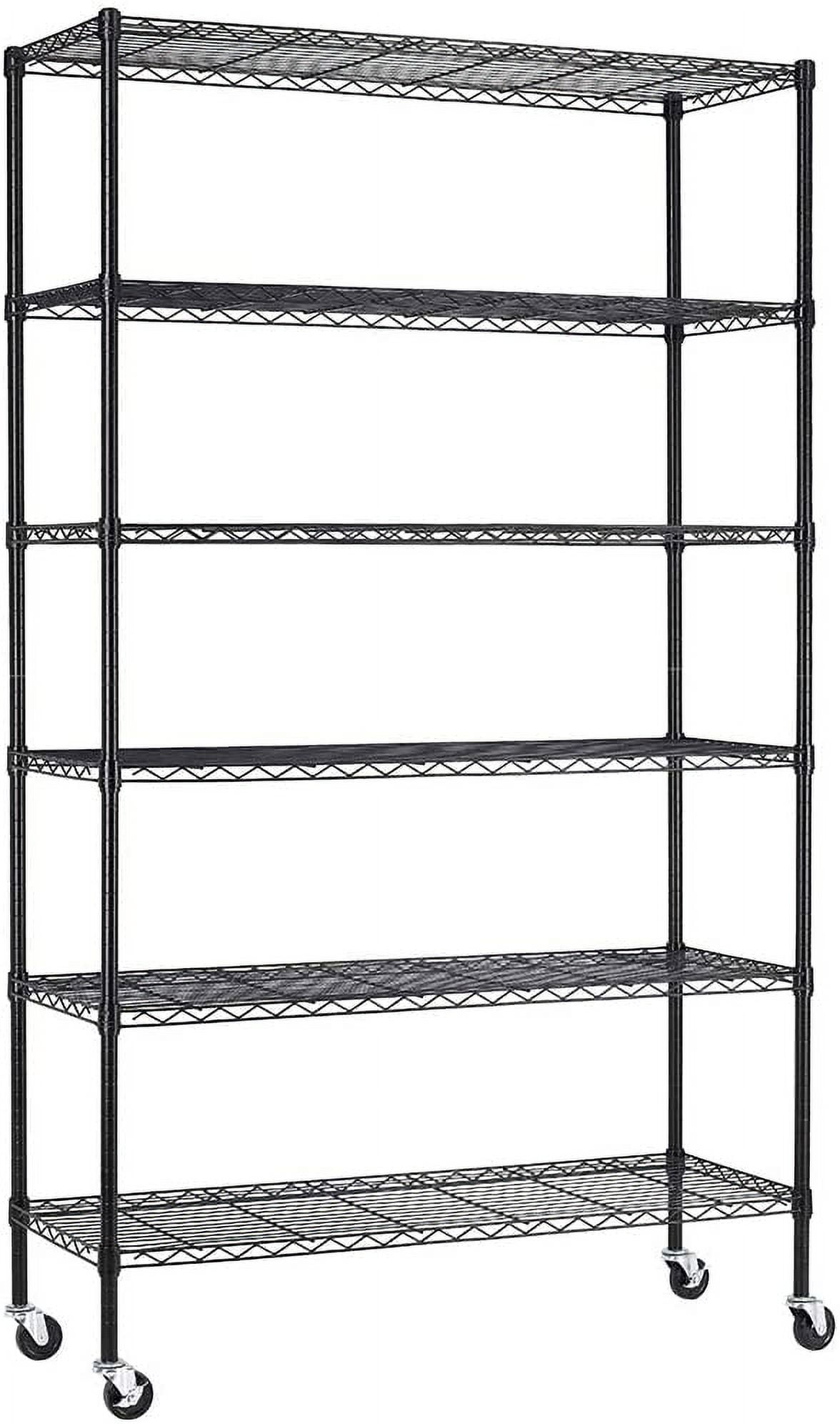 18x48x72 Inch Commercial Wire Shelving Unit with Wheels 6 Tier Heavy ...