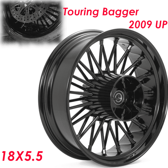18x5.5 Fat Spoke Rear Wheel ABS for Harley Street Electra Glide Standard FLHT Police FLHTP Classic FLHTC Road Glide FLTRX Road King FLHR Special FLHRXS Street Glide FLHX Ultra Limited FLHTK 2009-2024