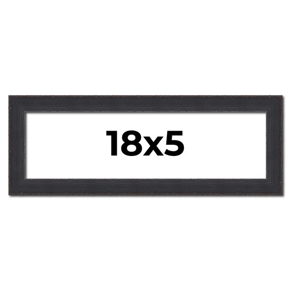 18x5 Frame Black Real Wood Picture Frame Width 1.25 Inches | Interior Frame Depth 0.5 Inches |