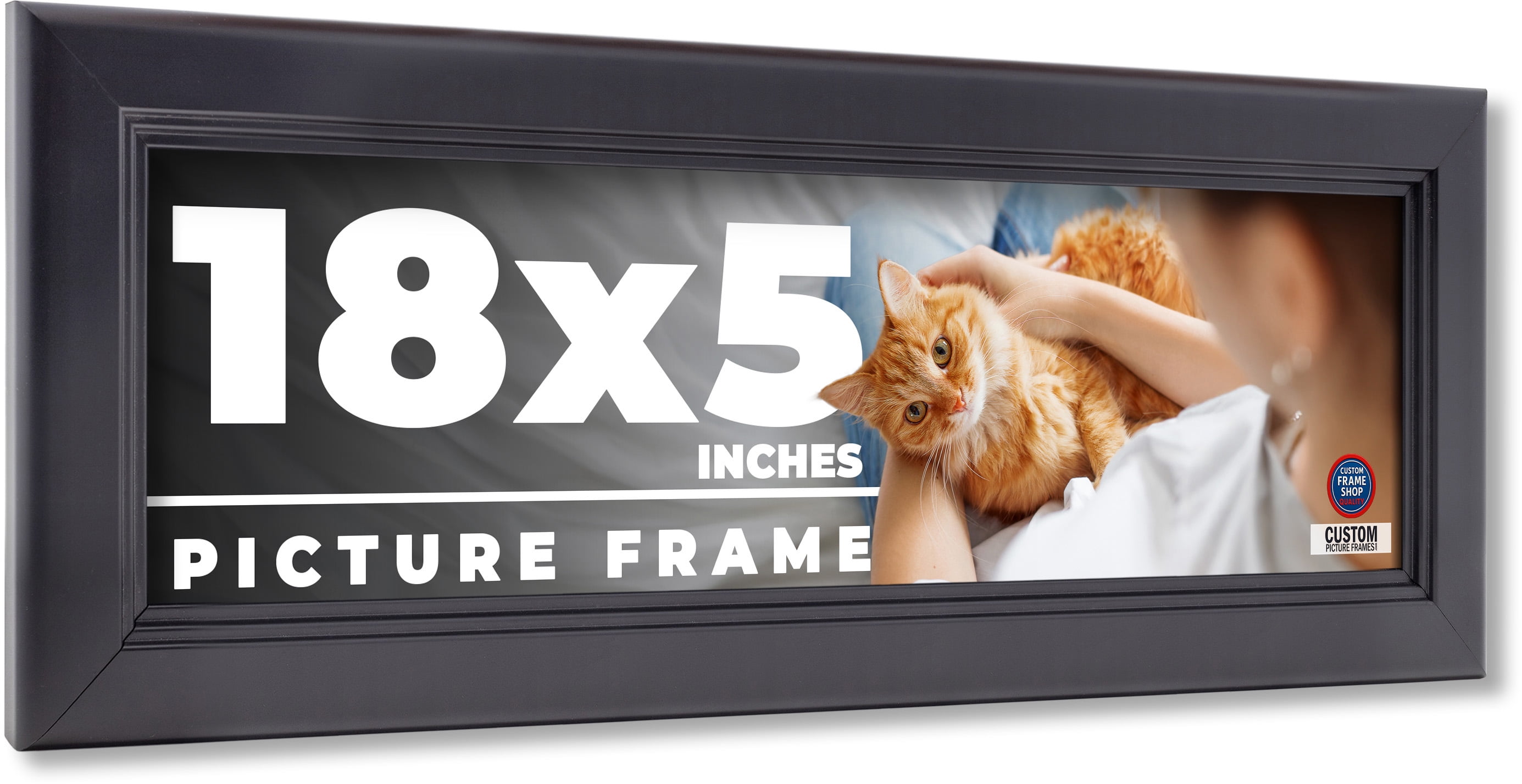18x5 IN Frame Black Passaggi Solid Wood Picture Frame Width 1.5 Inches ...