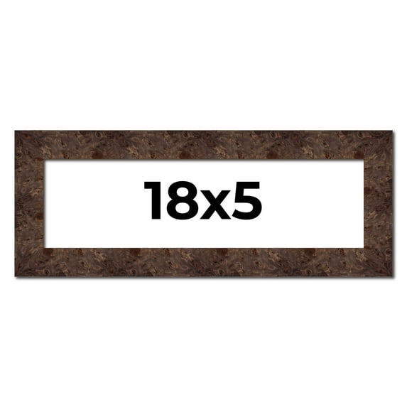18x5 IN Frame Brown Burl Real Wood Picture Frame Width 1.625 Inches | Interior Frame Depth 0.5