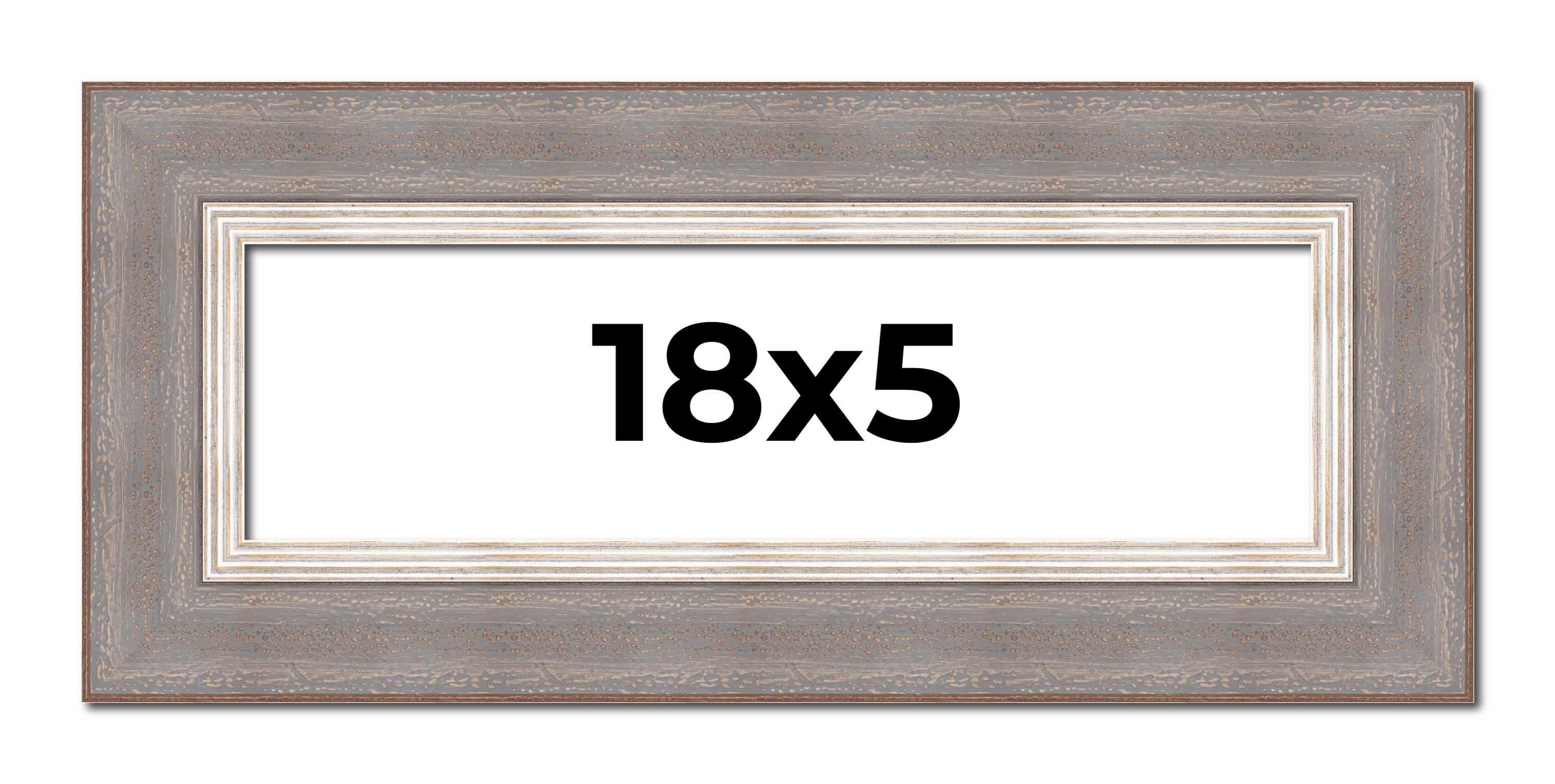 18x5 IN Frame Grey Real Wood Picture Frame Width 2.75 Inches | Interior ...