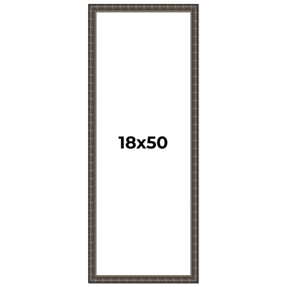 18x50 Frame Black Bamboo Solid Wood Picture Frame Width 1.5 Inches | Interior Frame Depth 0.5