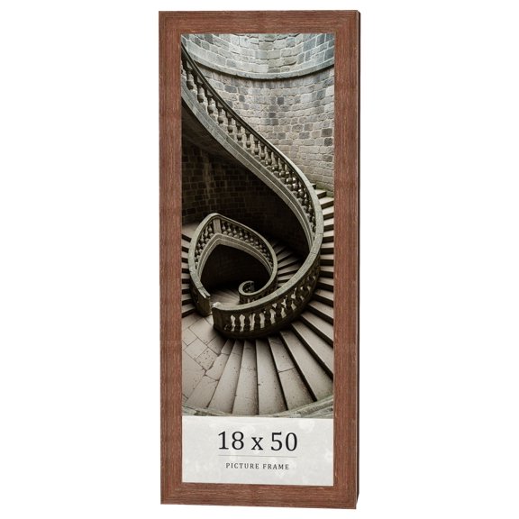 18x50 Frame Brown Farmhouse Solid Wood Picture Frame Width 1.5 Inches | Interior Frame Depth 0.5